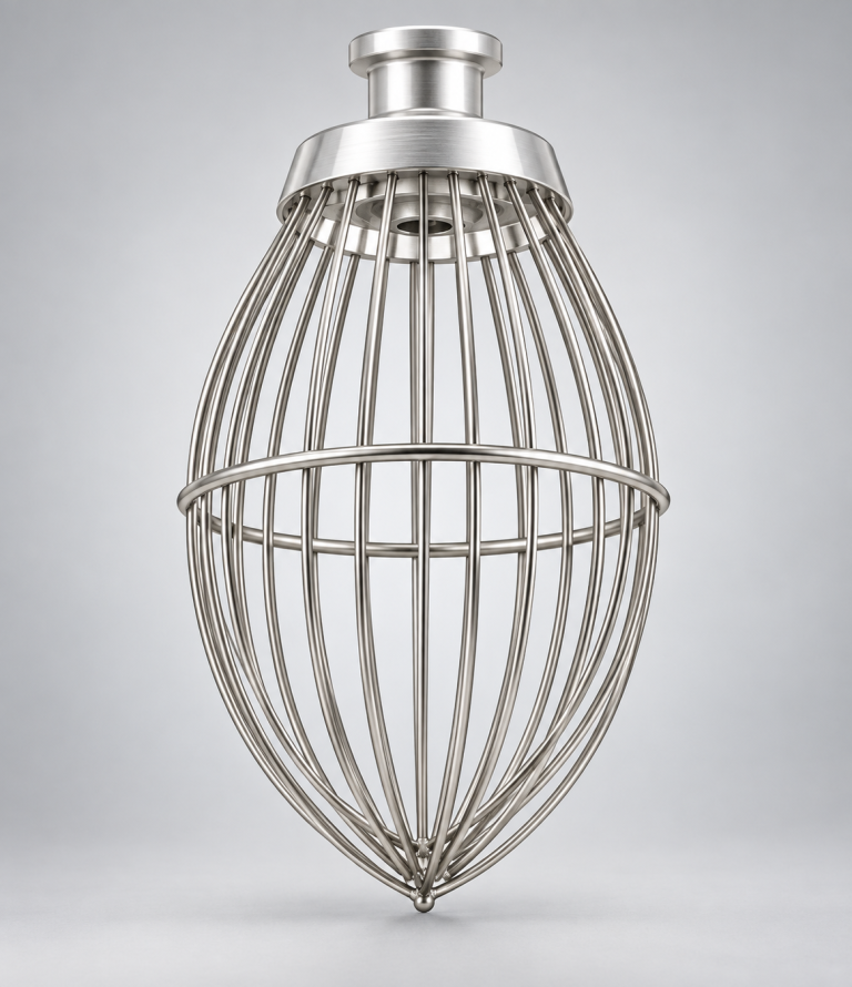 Batedor globo com anel em aço inoxidável 304/316l para massas leves